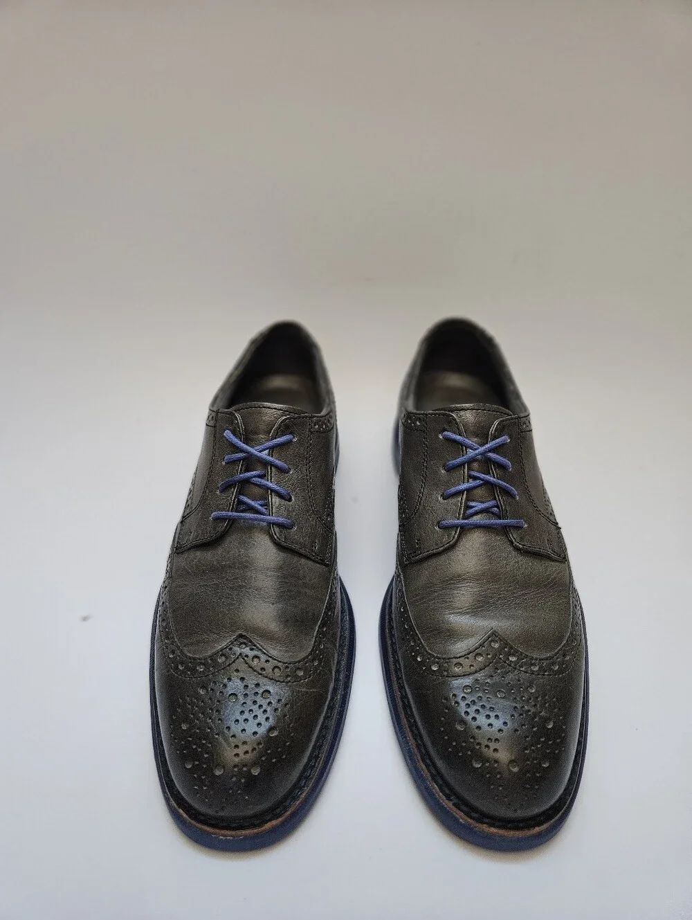Sperry Top Sider Gold Cup Wingtip Oxfords Mens Sz 9.5M Gray Leather Dress Shoes